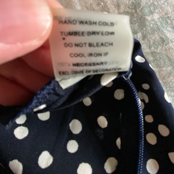 Sugarlips Navy and Cream Polkadot Wide Leg Pants - Picture 7 of 9